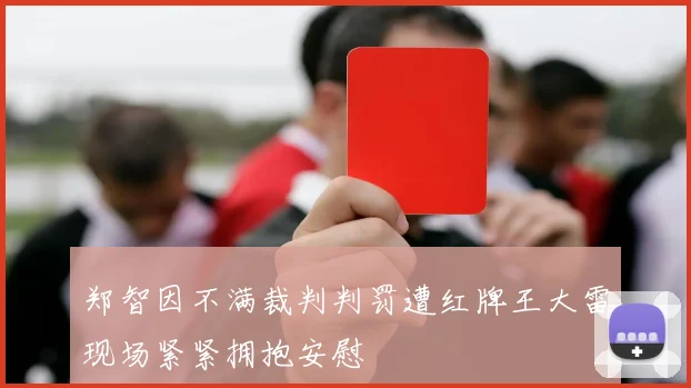 郑智因不满裁判判罚遭红牌王大雷现场紧紧拥抱安慰